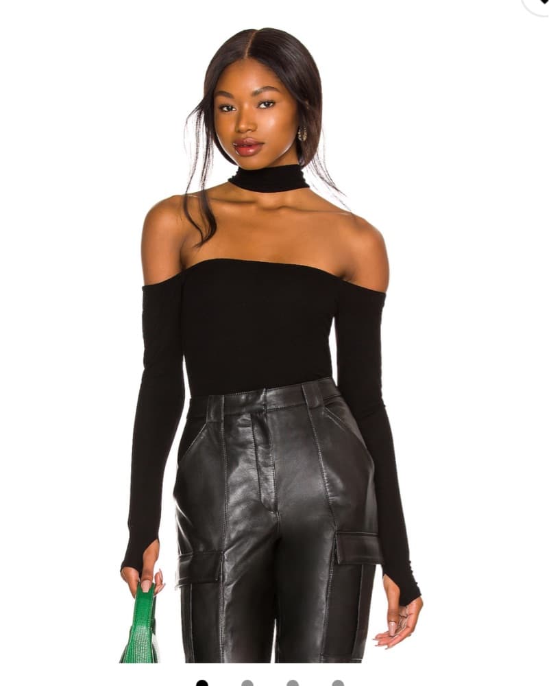 Sleek Off-Shoulder Black Top - Image 1