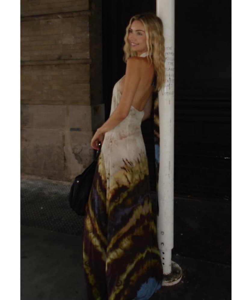 Kim Shui Silk Halter Dress | Western Chic, Animal Print - Image 3