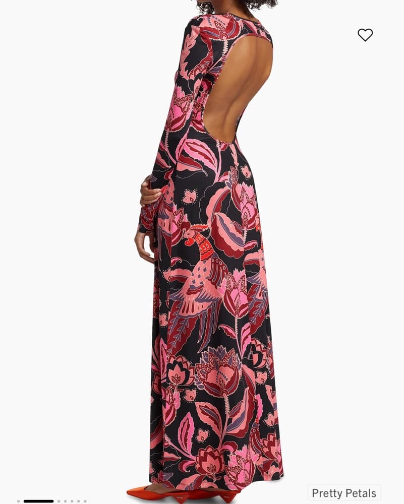 Long Sleeve Floral Jersey Body-Con Maxi  - Image 2