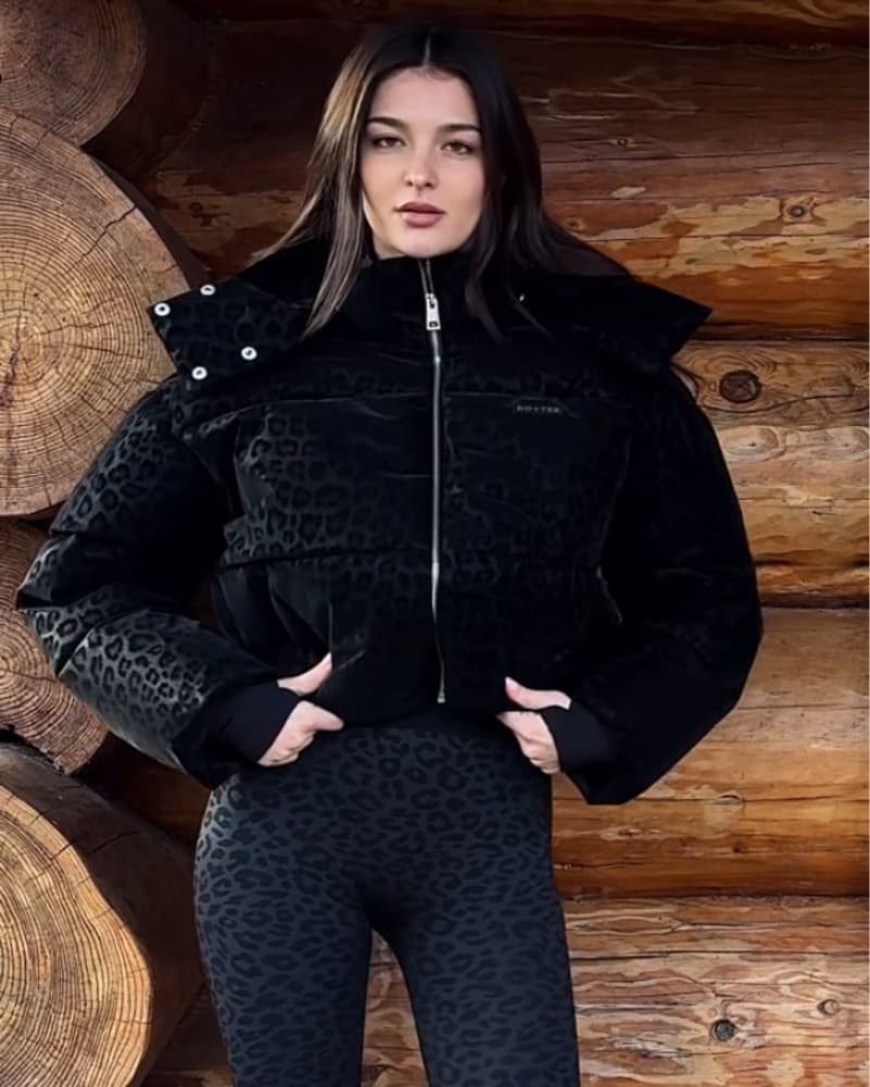 Bo Tee Leopard Cropped Ski Jacket - Image 5