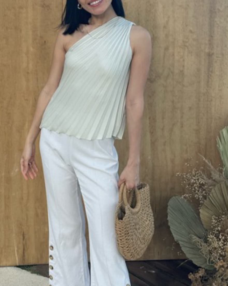 Aritzia Pleasted One Shoulder Top - Image 2
