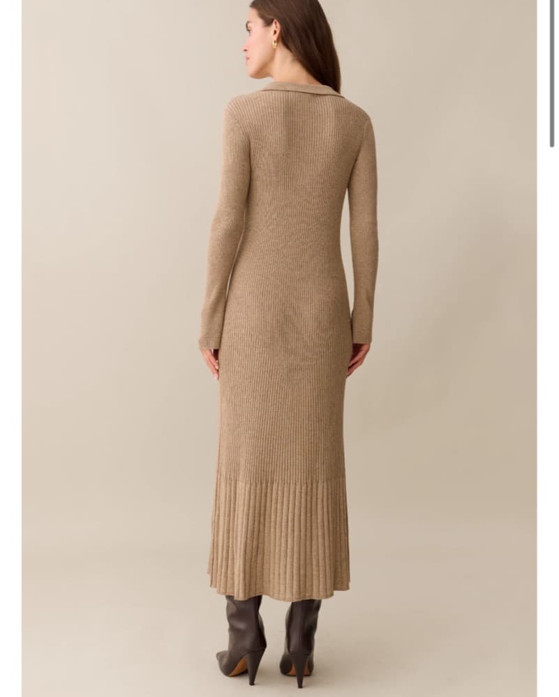 Camel Knit Dress - Image 3
