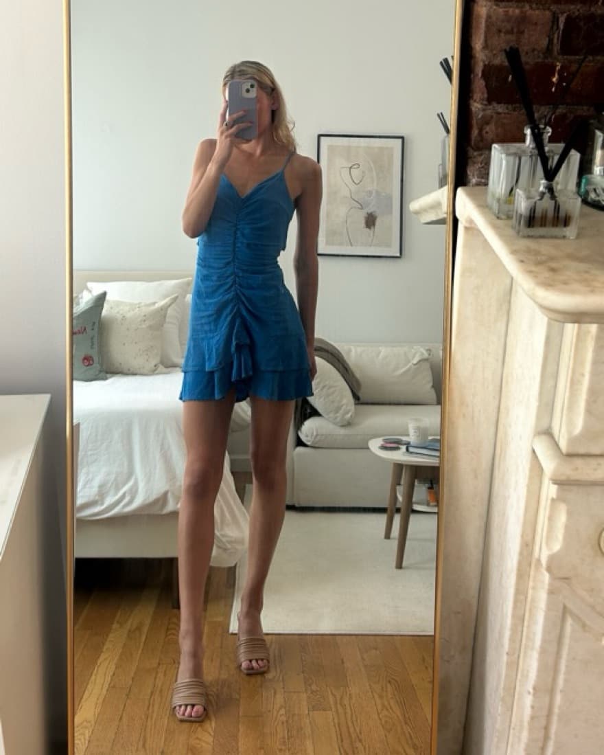 Blue Summer Dress Zara XS Adjustable Top - Image 1