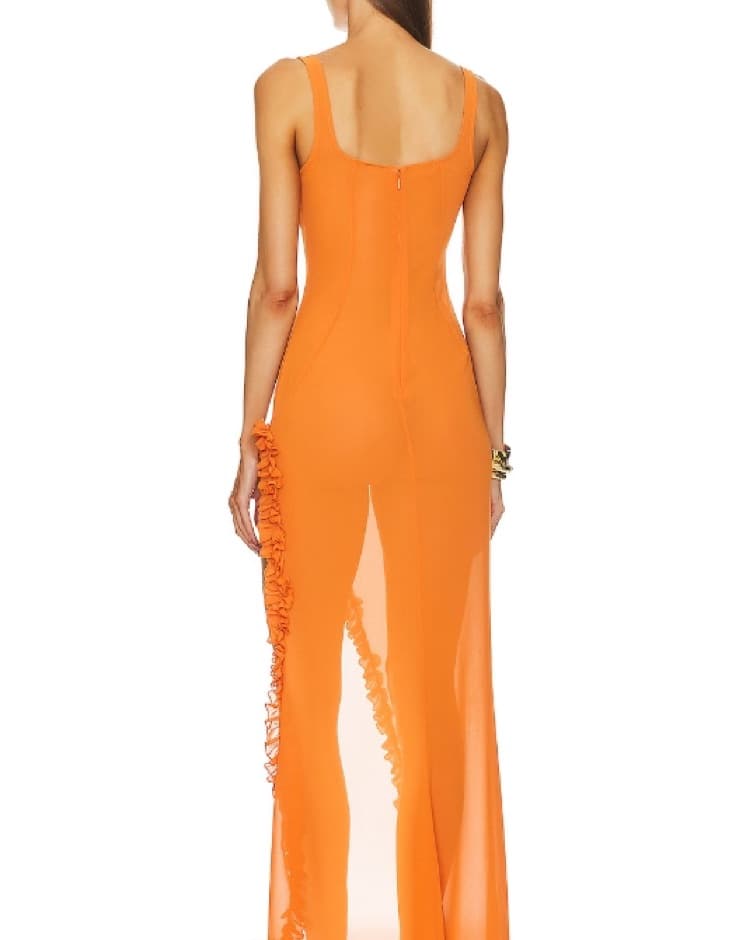 Sheer Ruffled Long Dress - Image 3