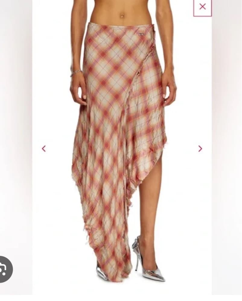 Diesel O-Deon Vibrant Plaid Wrap Skirt - Image 2