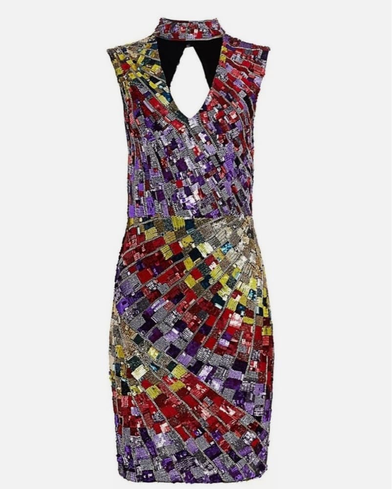 Alice + Olivia Sequin Beaded Mini Dress - Image 1