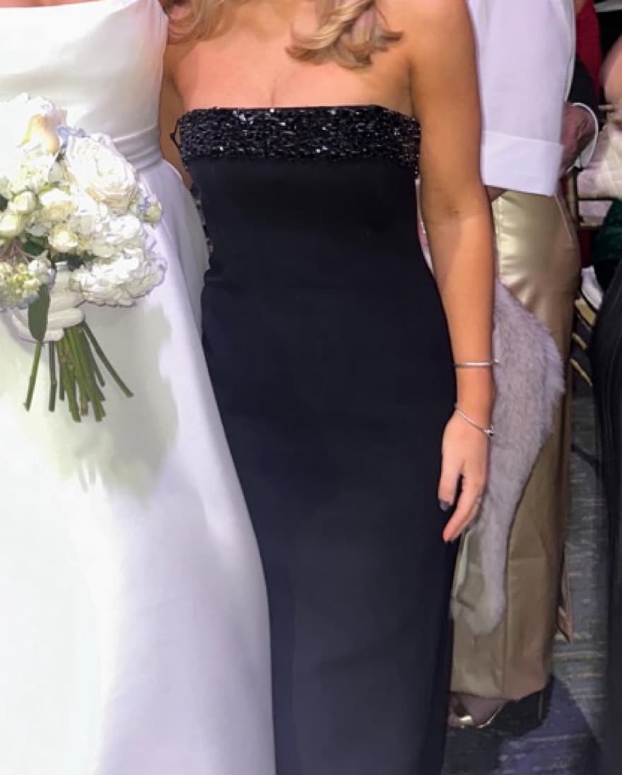 A.L.C Black Gown With Studed Detail - Image 4