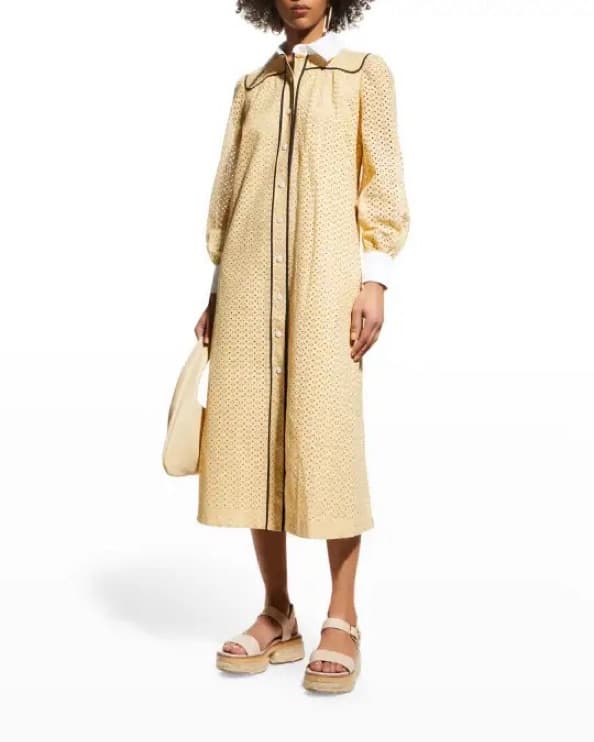 Tory Burch Honeycomb Eyelet Shirt Dress - Image 1