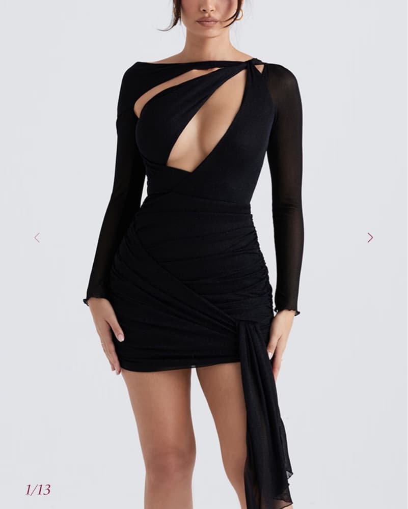 House Of CB Black Shimmer Dress - Image 3