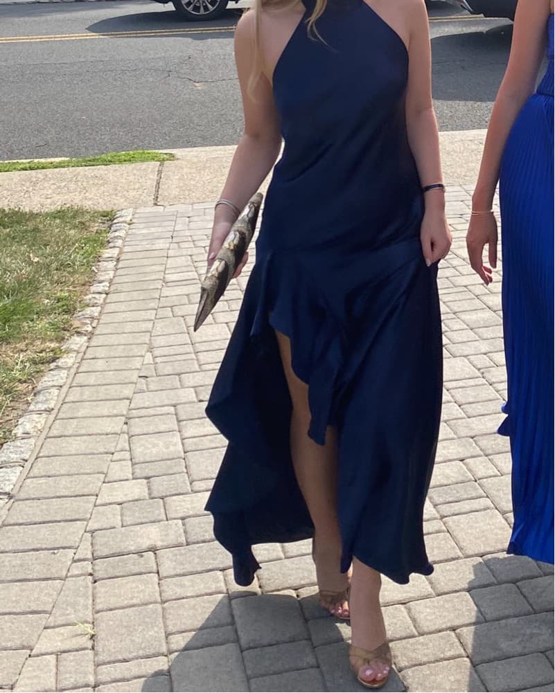 Roux Hammered Satin Halterneck Gown - Image 2