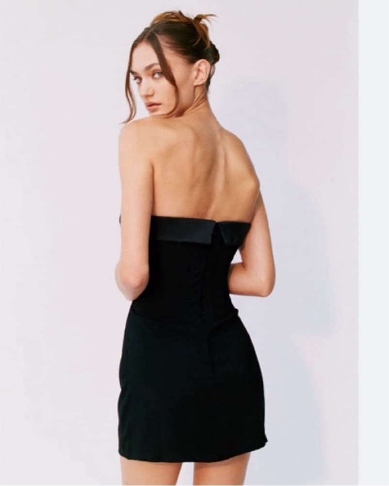 With Jean Black Corset Mini Dress - Image 2