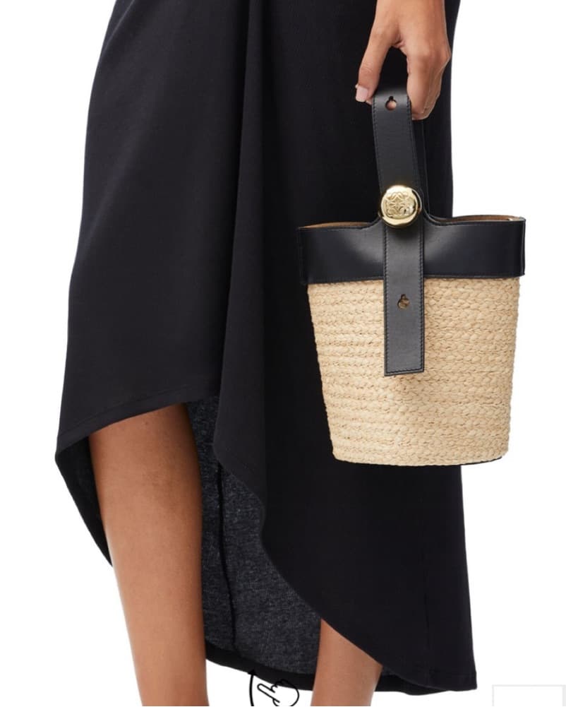 Loewe Raffia Pebble Bucket Bag - Image 1