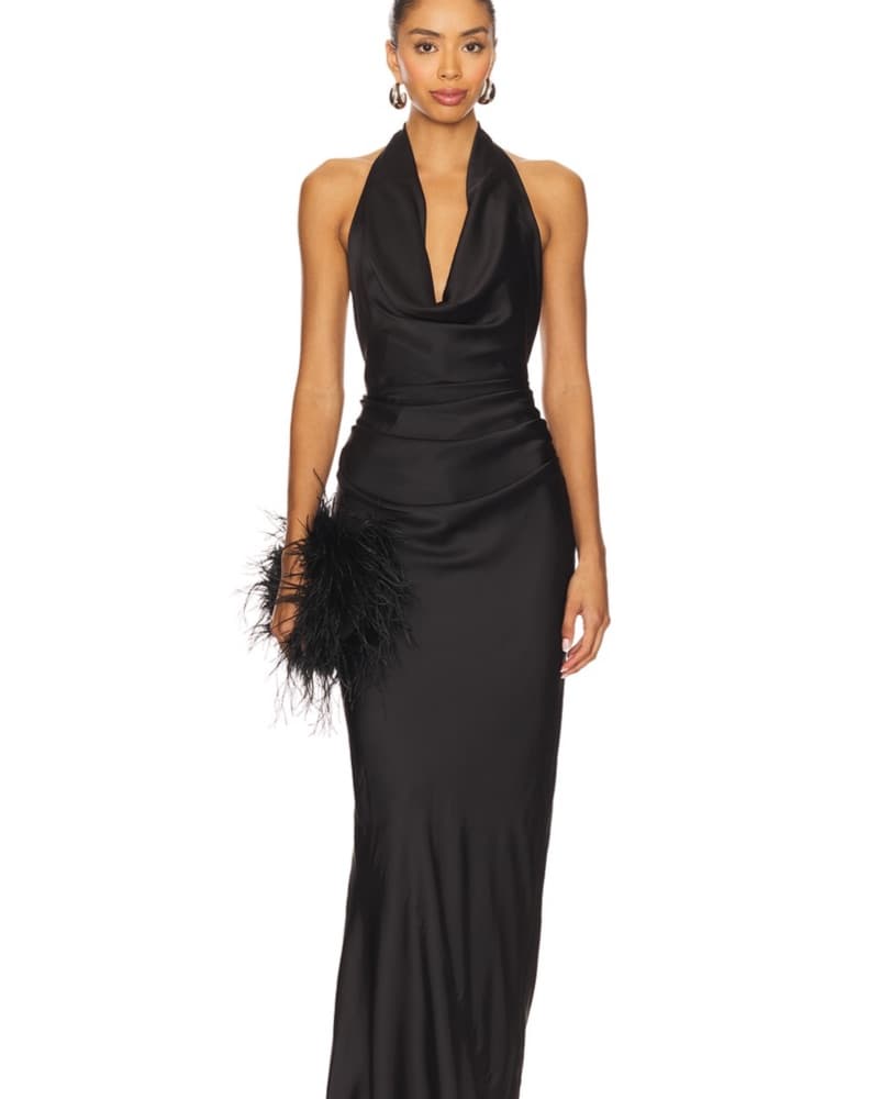 Nookie Penelope Drape Black Gown - Image 3