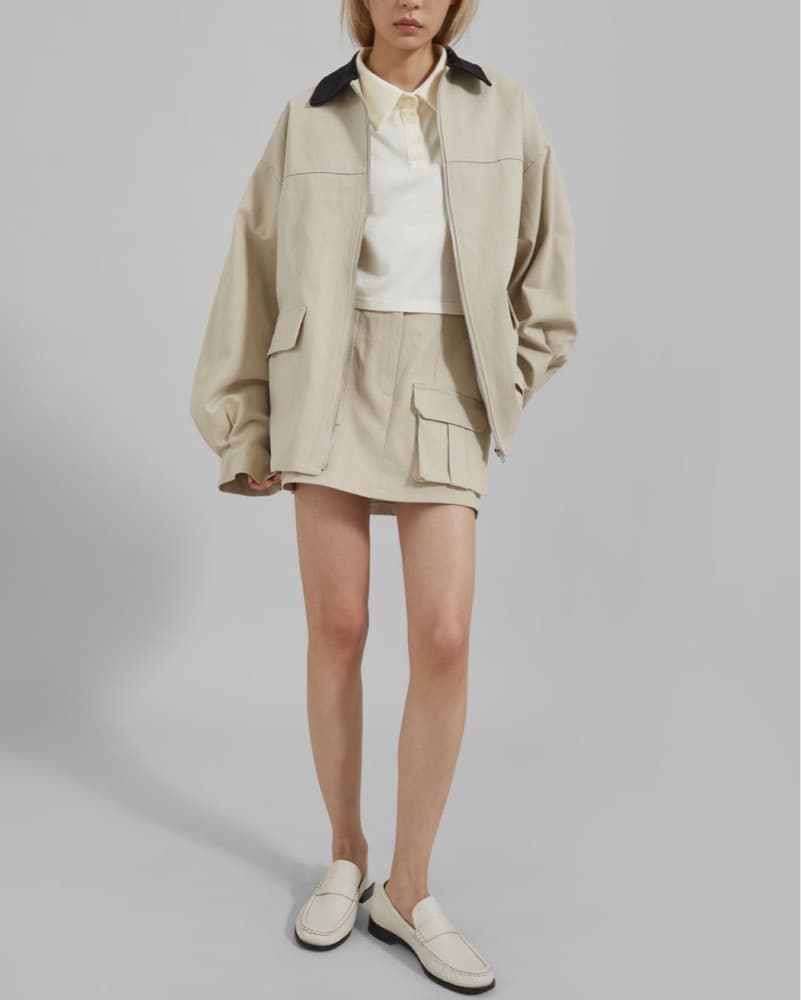 Frankie Shop Beige Cargo Mini Skirt - Image 1