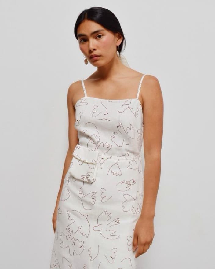 Paloma Wool White Linen Dress - Image 1