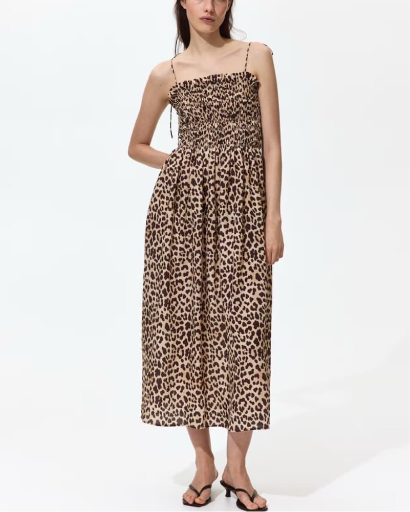 Chic Leopard Print Midi Dress - Image 1