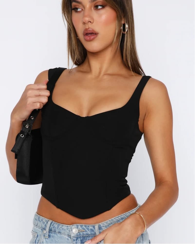 White Fox Corset in Black S - Image 1