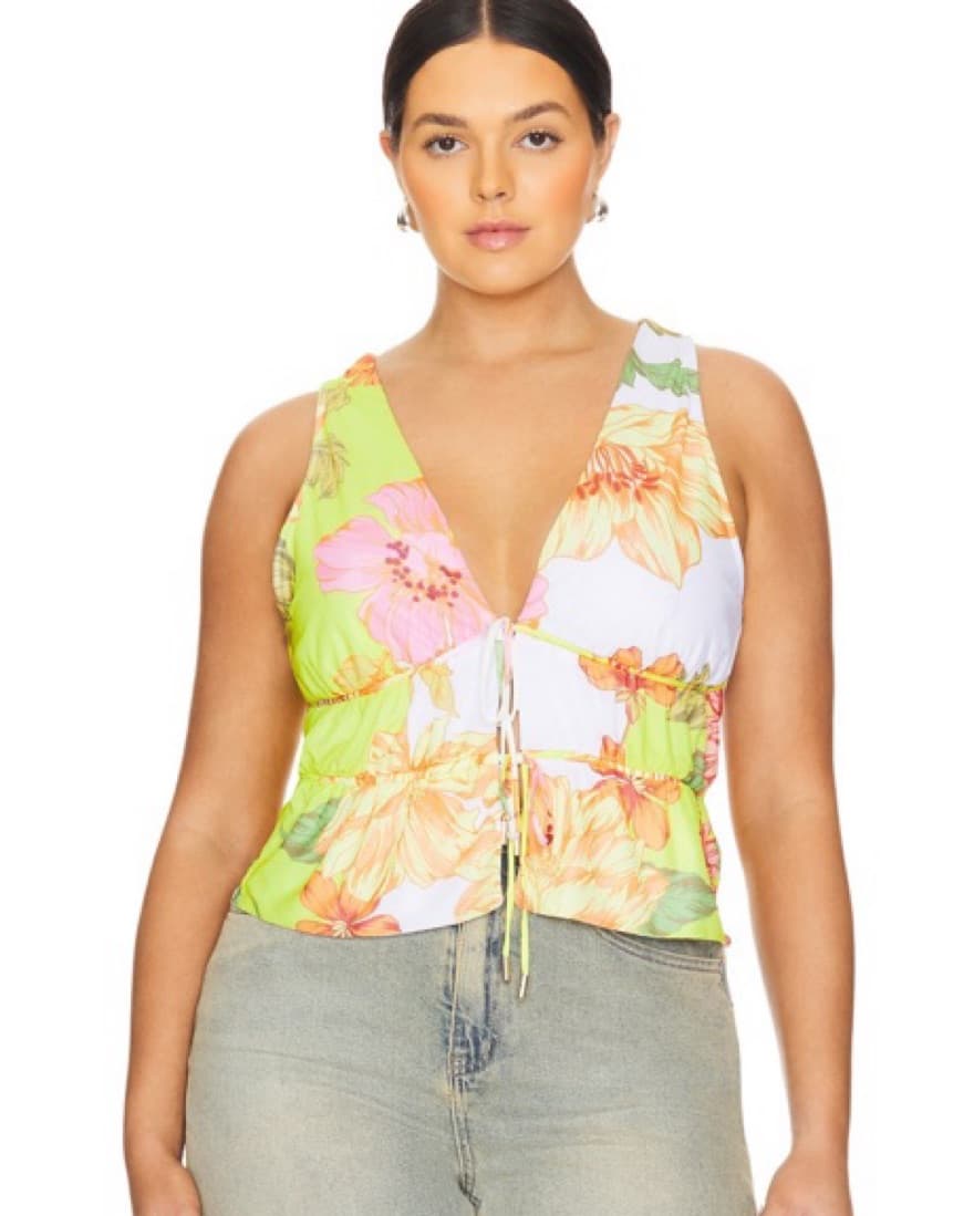Floral Tie Crop Top - Image 2
