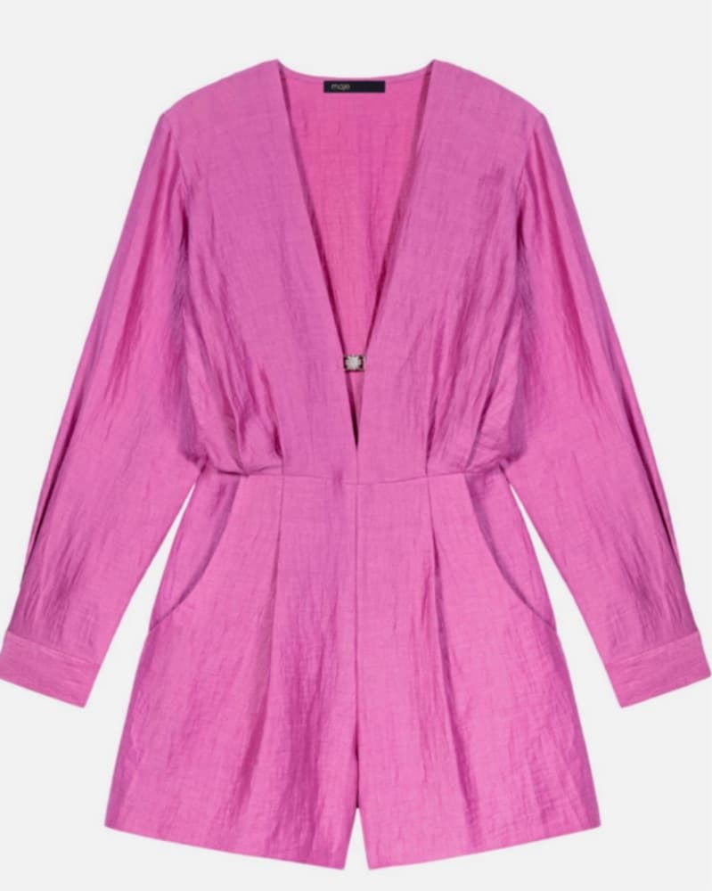 Maje Long Sleeve Pink Romper  - Image 3