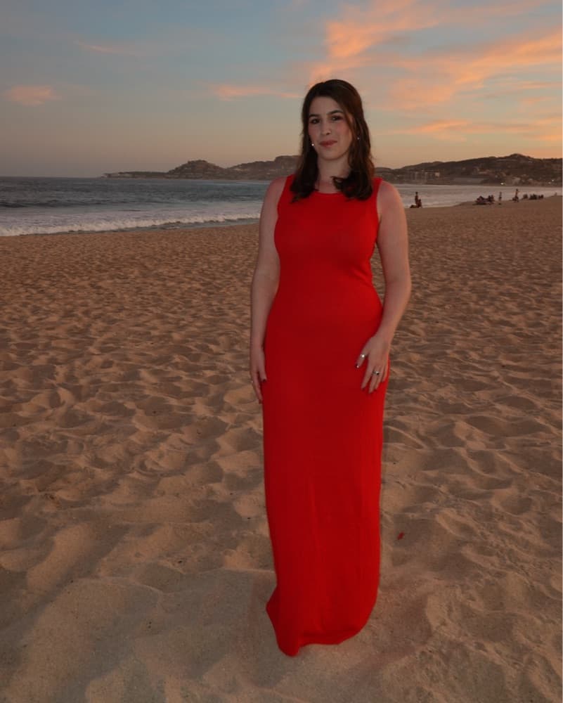 Maebie Knit Maxi Dress Red - Image 3