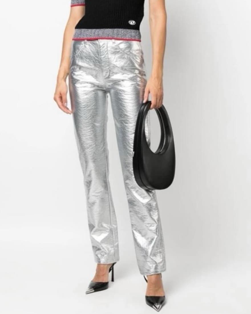 Diesel Silver Metallic Pants - Image 1