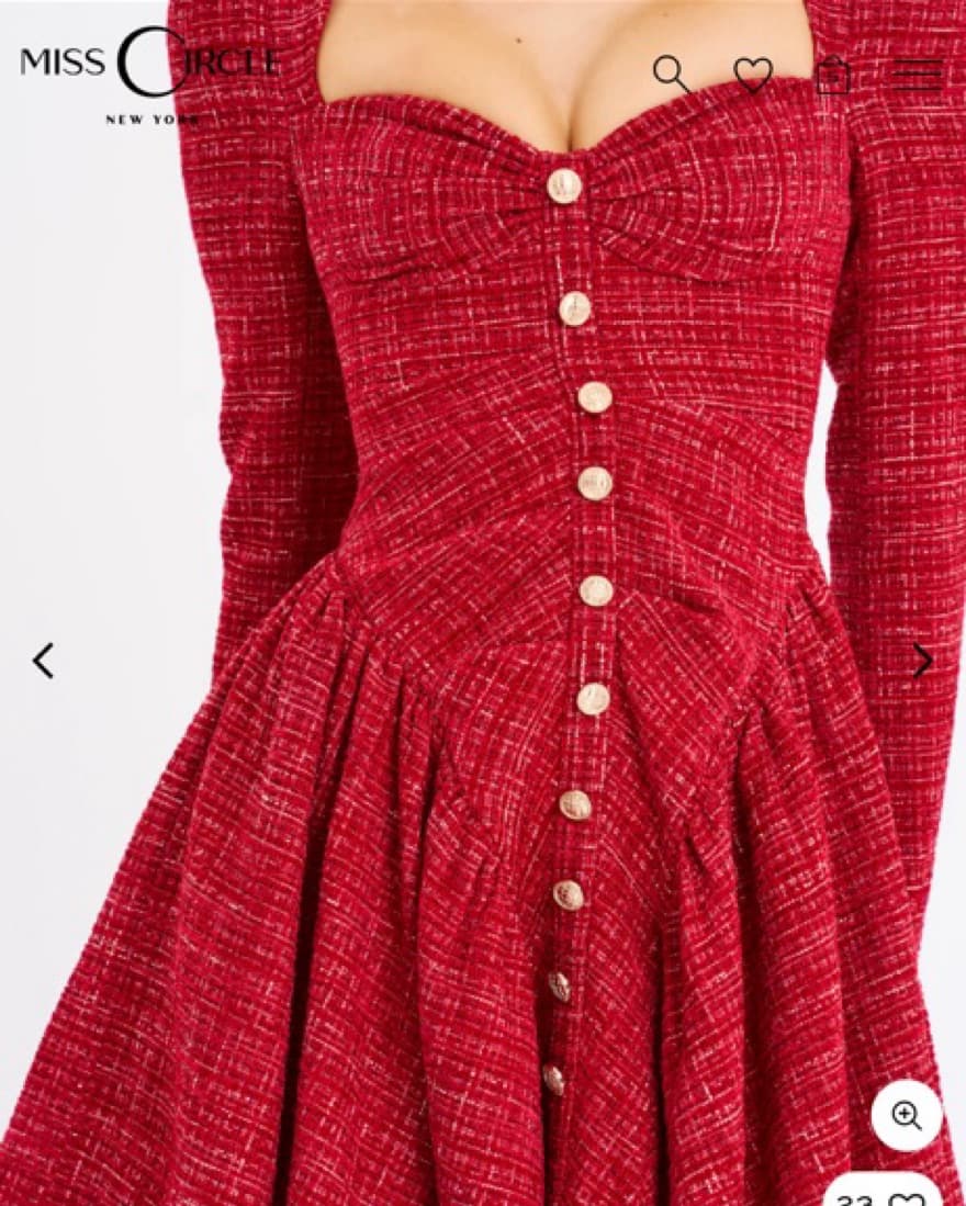 Tae Red Tweed Long Sleeve Mini  - Image 6