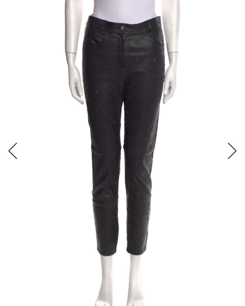 Chanel Black Leather Pants - Image 3