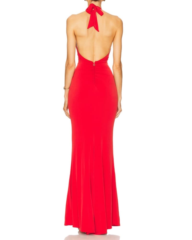 Illegal Halter Gown In Red - Image 3