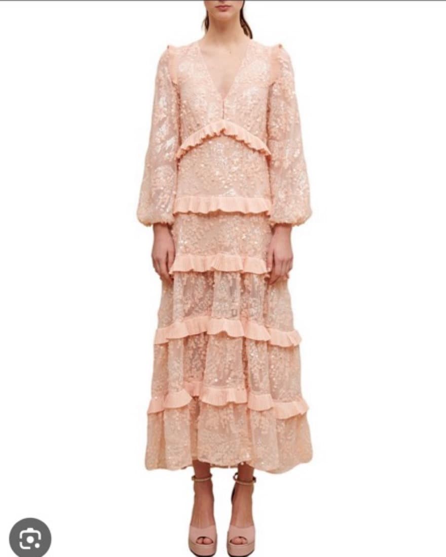 Maje Ruffled Pink Dress - Image 1