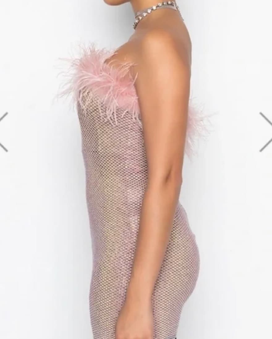 Fur Trim Sequin Mini Dress - Image 6