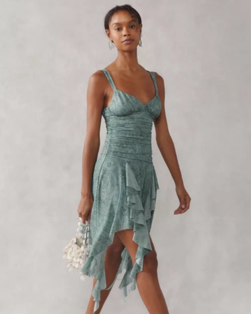 Kimchi Blue Ilana Mesh Drapey Mini Dress - Image 1