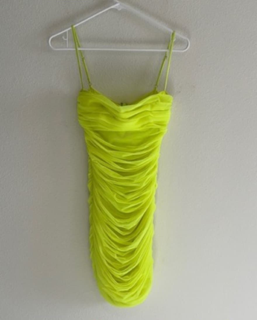 Ella Neon Green Dress - Image 4