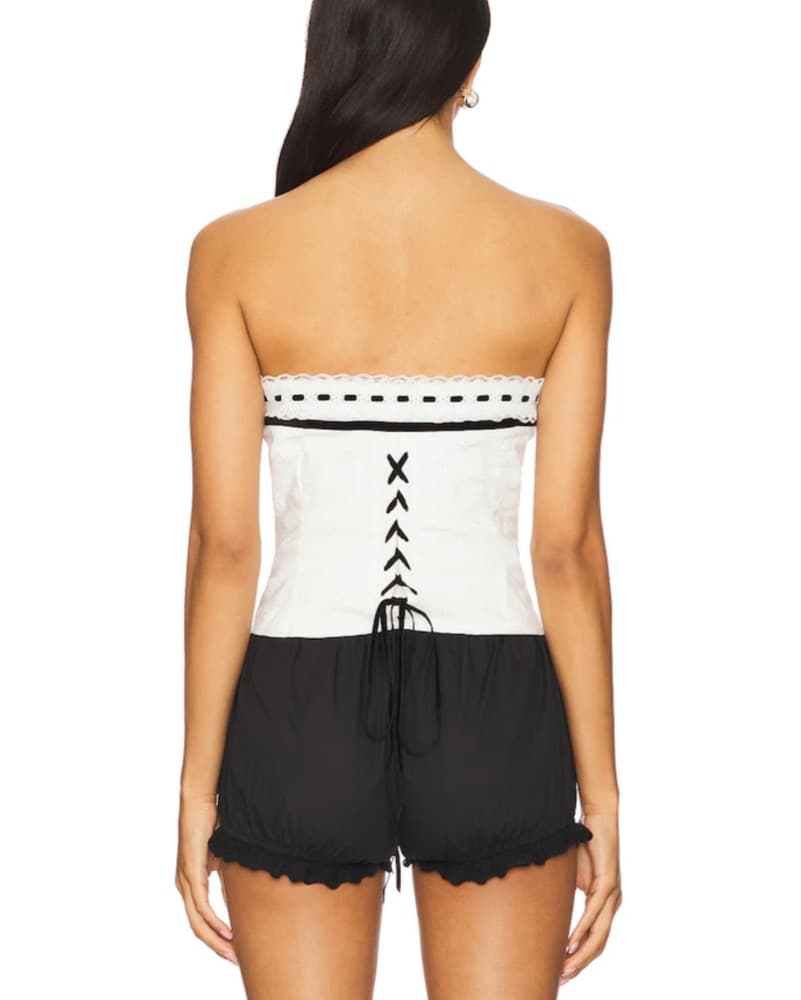 With Jean Sabrin Corset Top White - Image 3