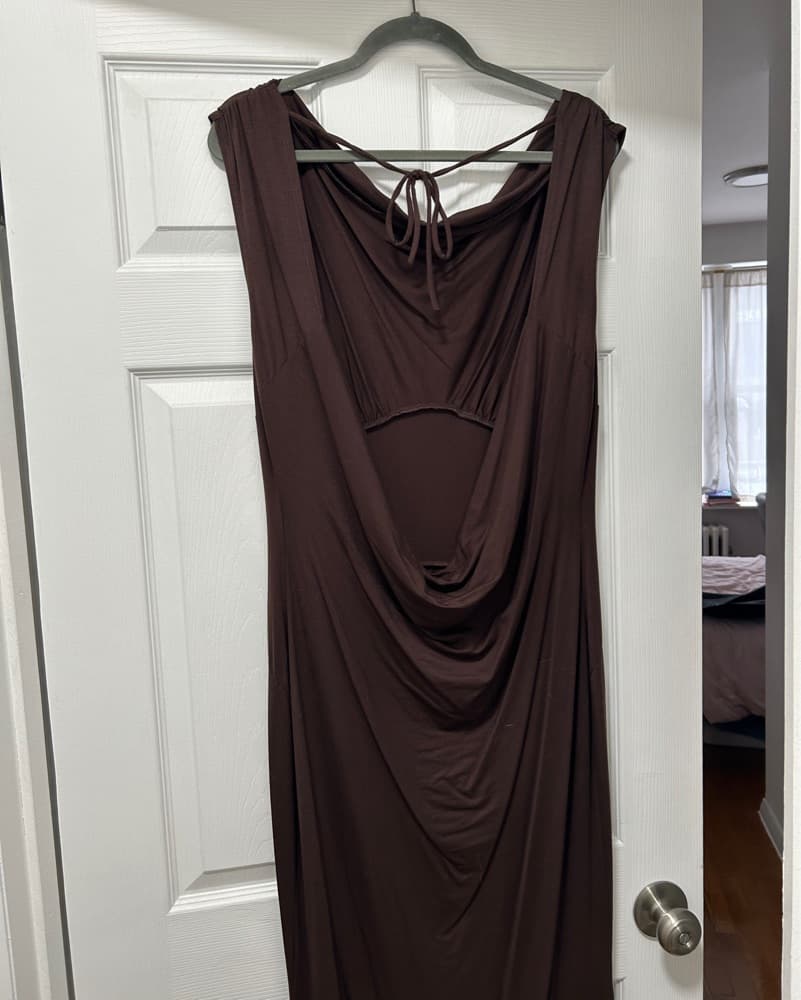 Reformation Long Brown Knit Dress - Image 2