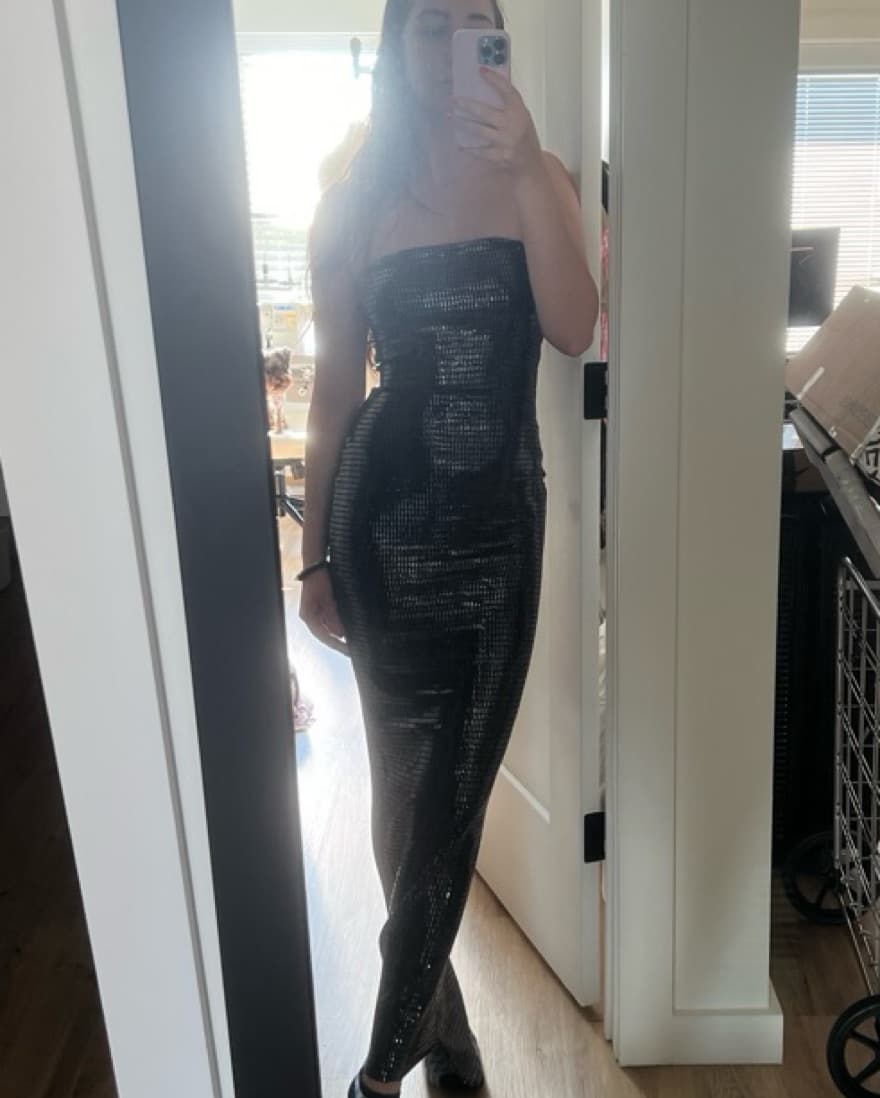 Black Shimmer Formula S7 Bodycon Gown - Image 1