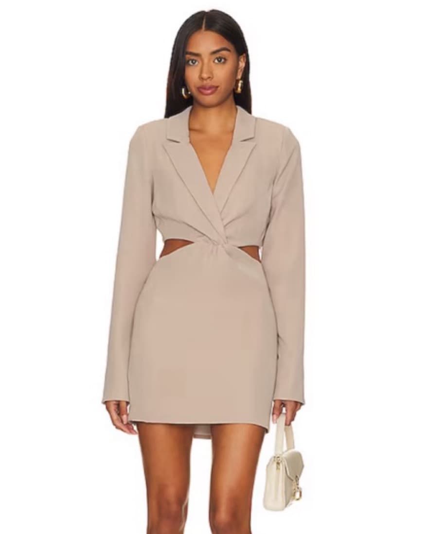 Leticia Blazer Dress in Beige - Image 1