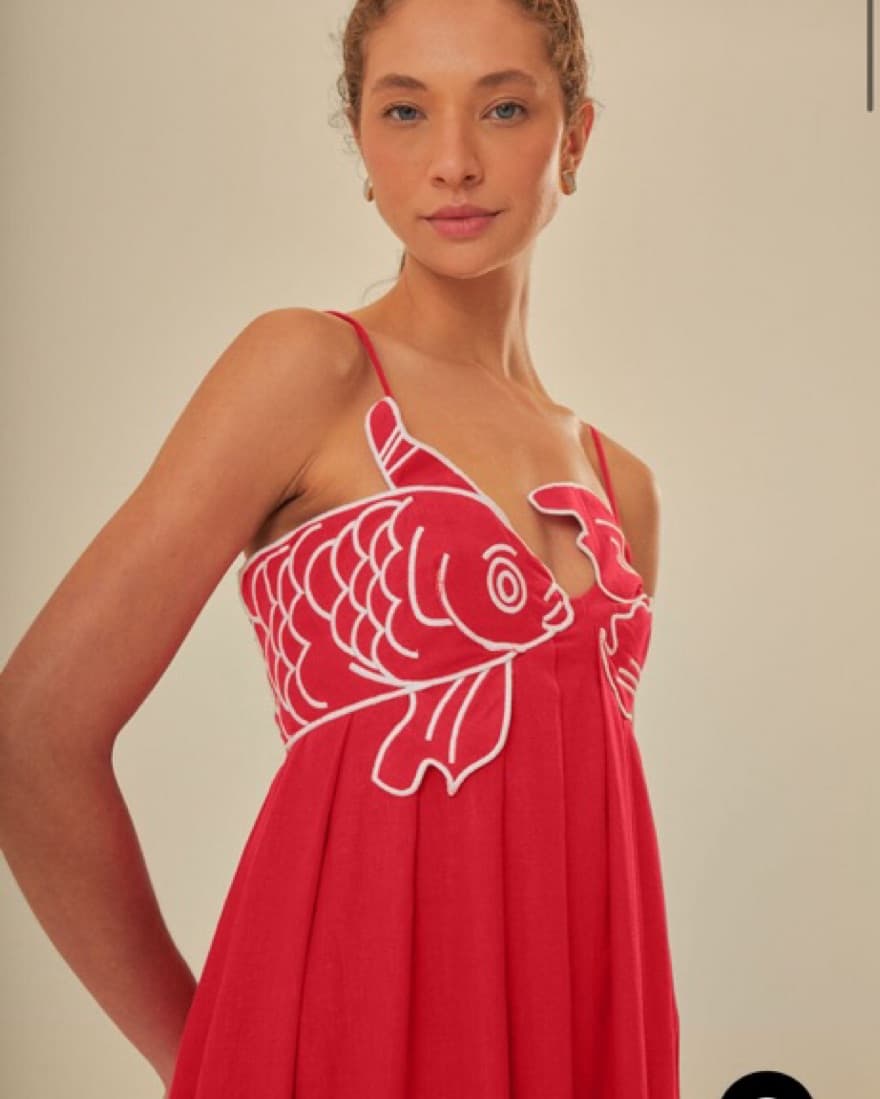 Red Fish Top Maxi Dress - Image 3