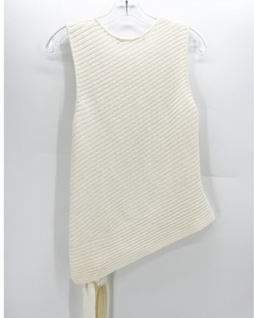 Dion Lee Diagonal Ribbed-Knit Tie Top - Image 2