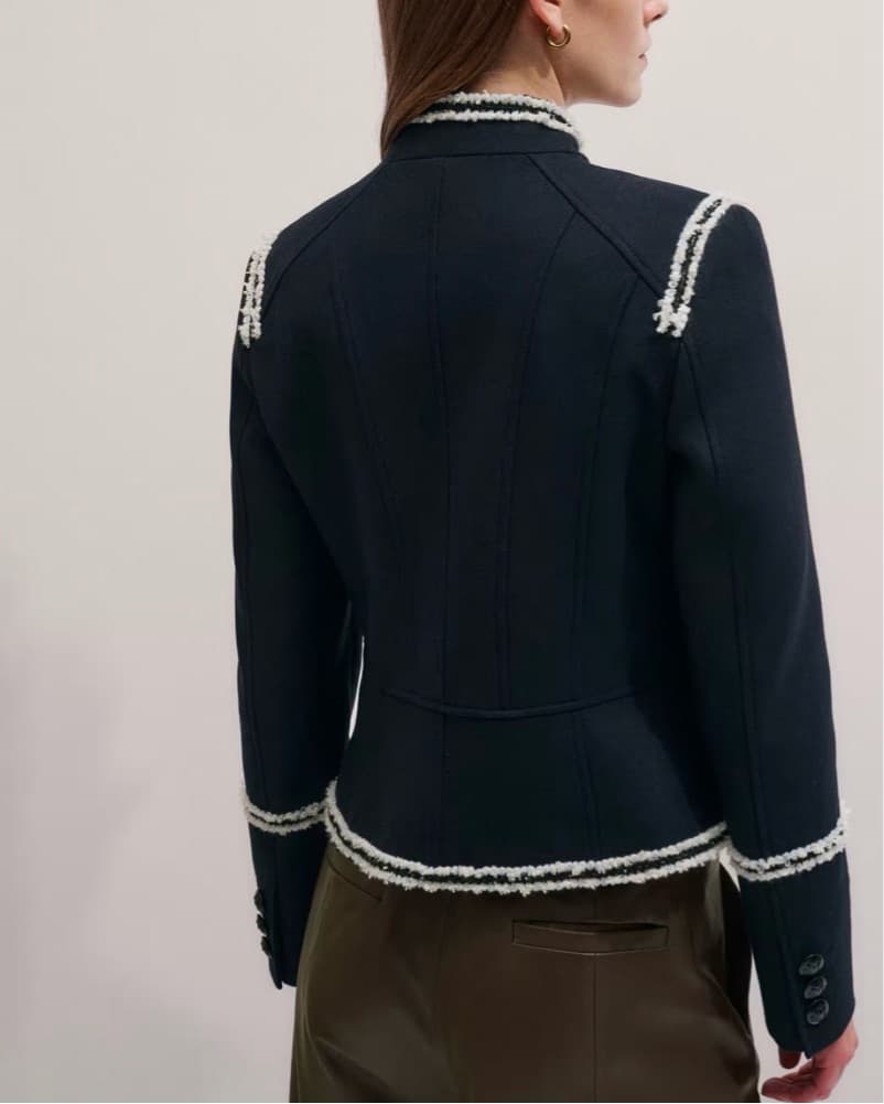 Me + Em Navy Military Jacket Sz 6 - Image 4
