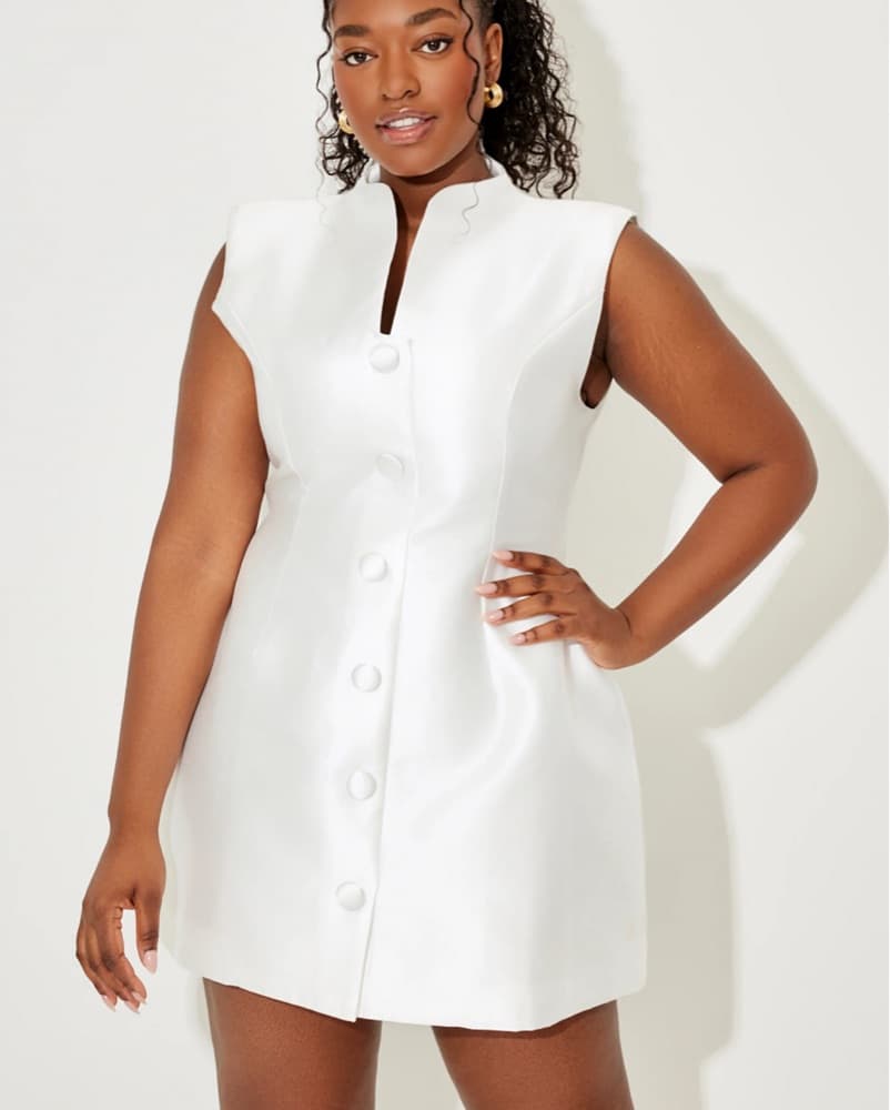 Elegant Sleeveless White Dress - Image 1