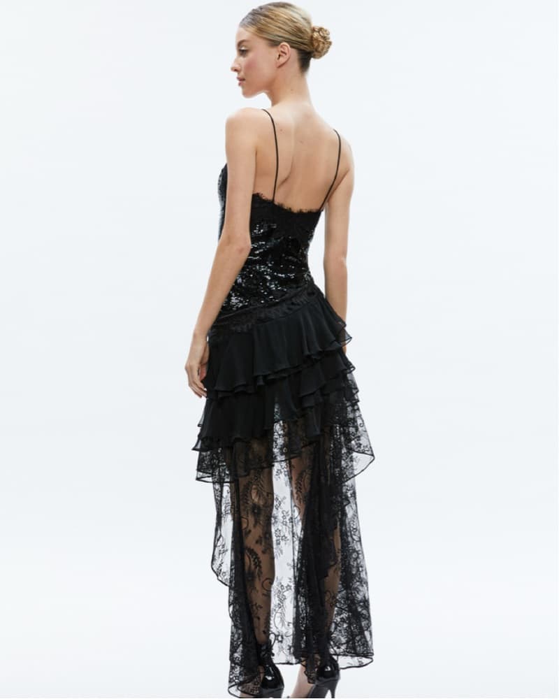 Alice & Olivia Sequined High Low Dress - Image 2