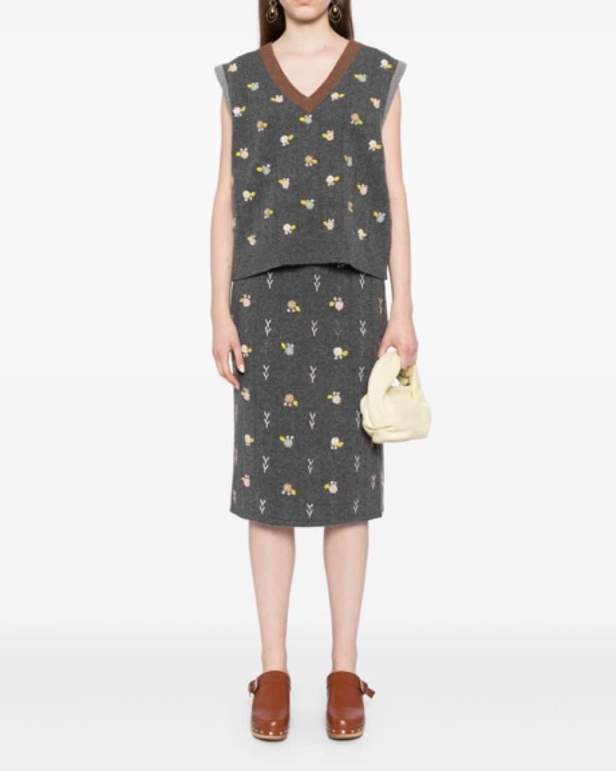 YanYan Knits Pointelle Pencil Skirt - Image 3