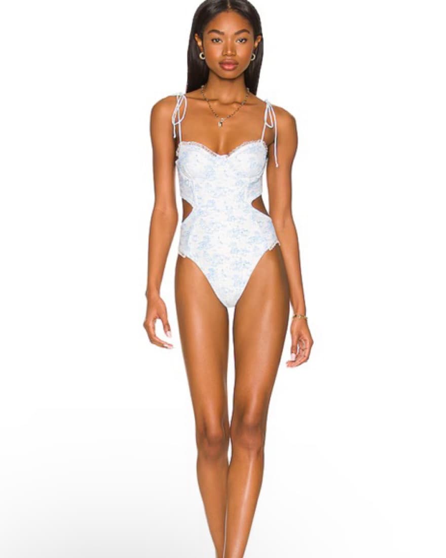 Tularosa Luna One Piece in Blue Toile - Image 2