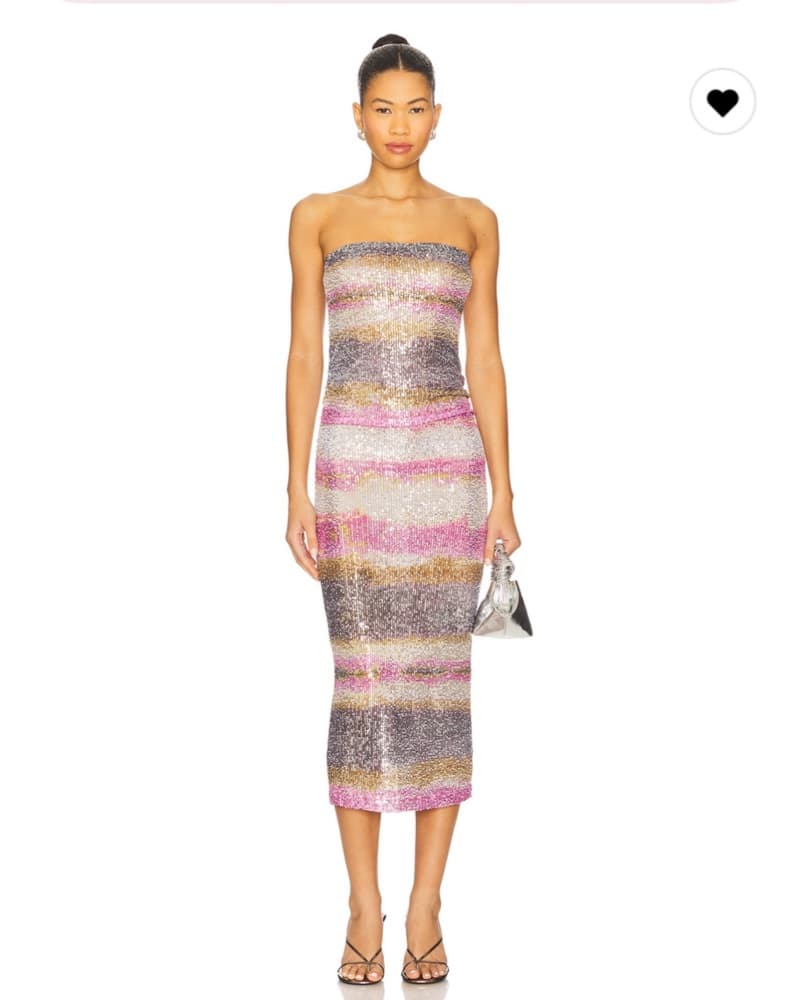 Shibori Stripe Tube Dress in Brush Strok - Image 1