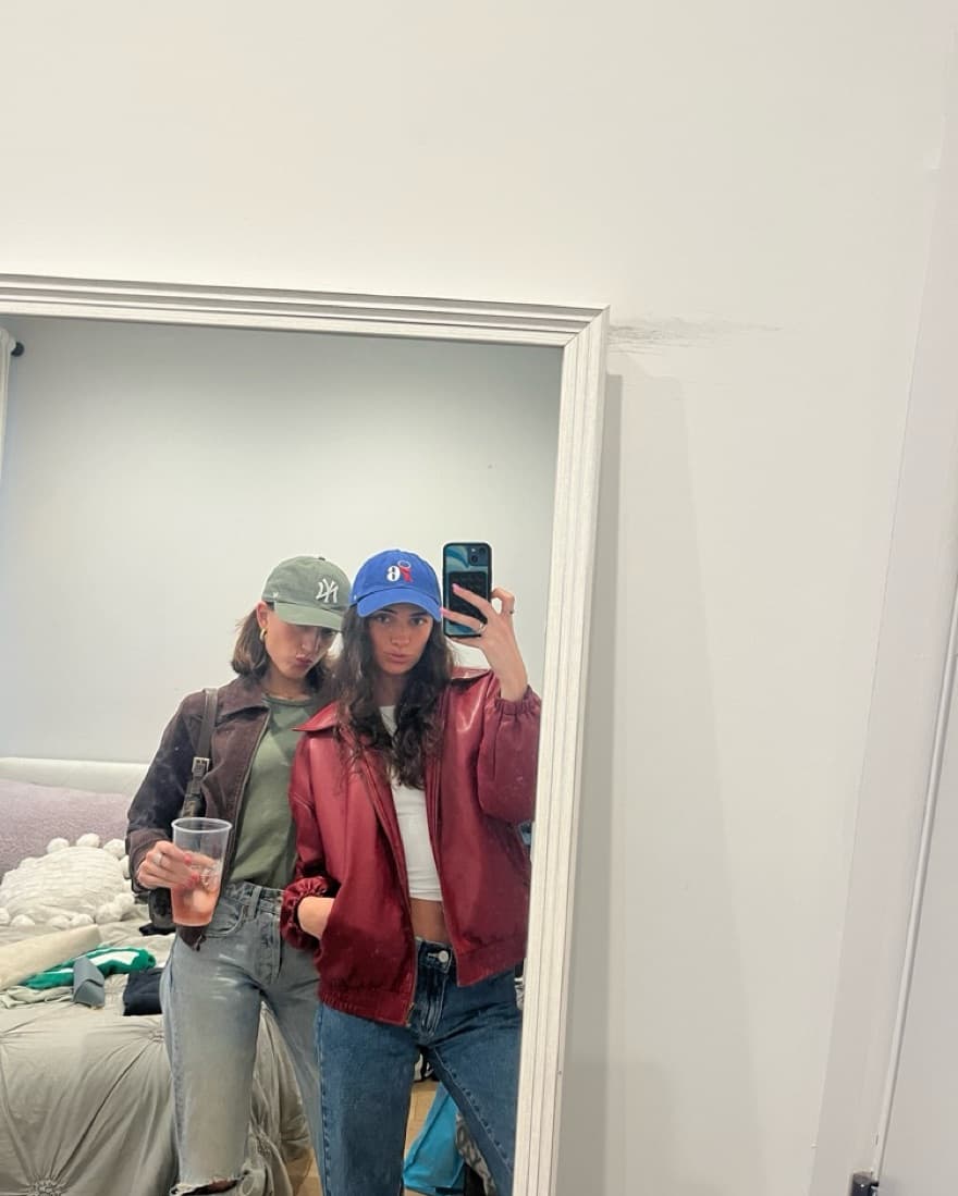 Red Leather Bomber  - Image 1