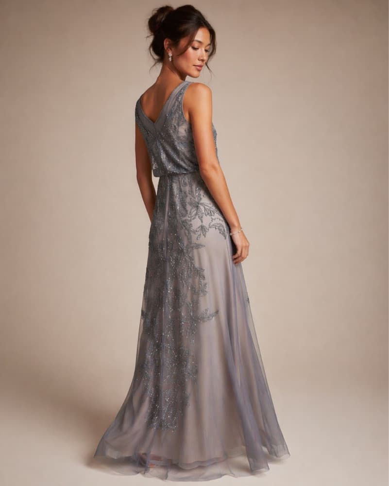Two-Toned Intricately Beaded Gown - Image 2