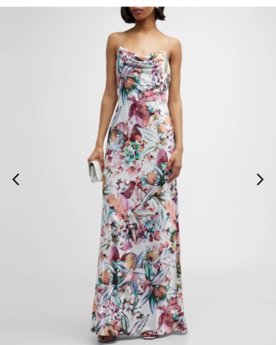 Liv Foster Beaded Strap Floral Gown  - Image 2