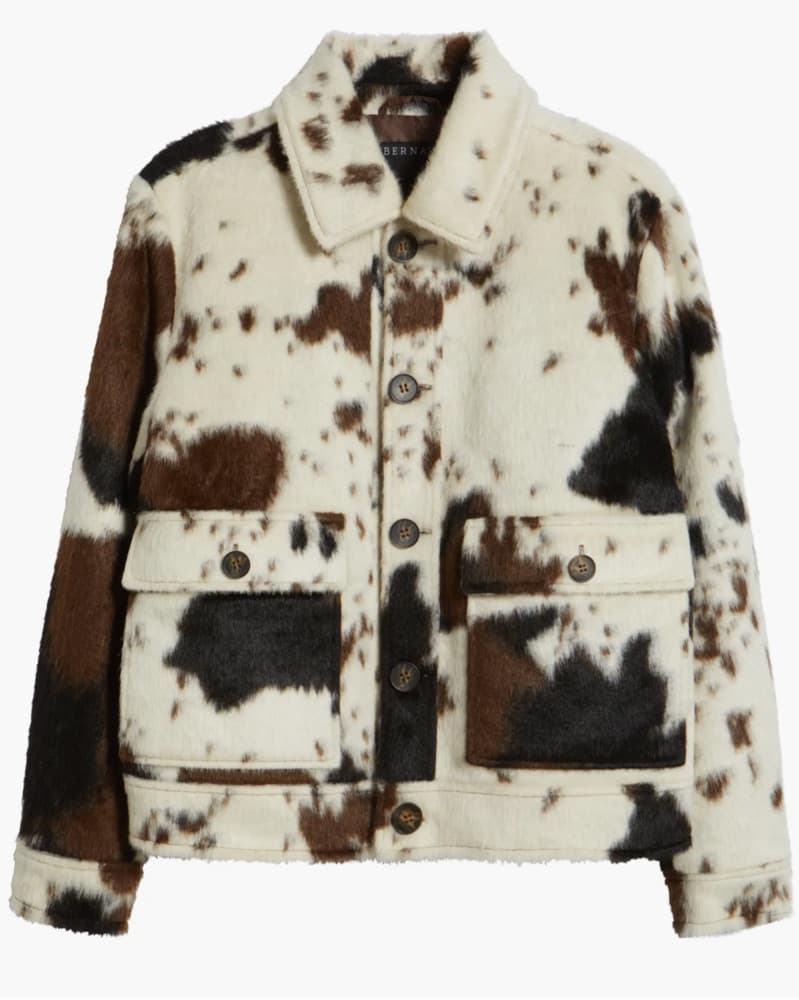Cow Print Bernardo Jacket - Image 1