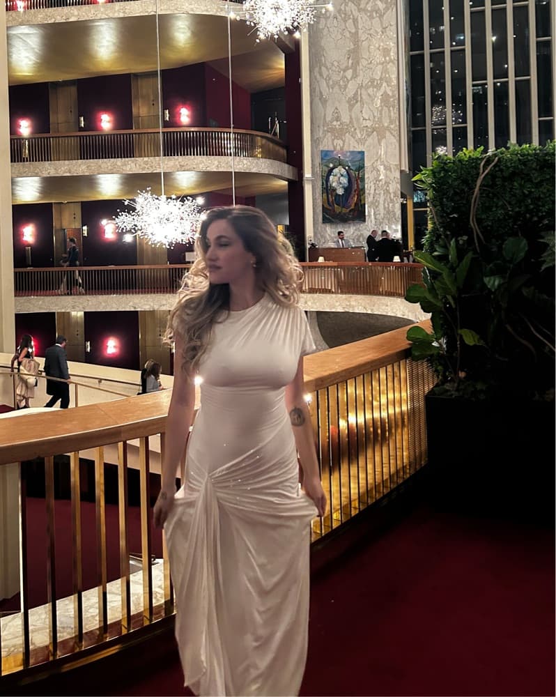 Elegant Draped White Gown - Image 4