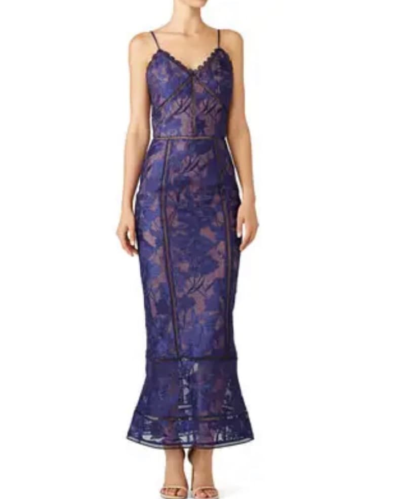 Marchesa Notte Lace Tea Length Dress - Image 1